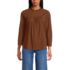 Women's 3/4 Sleeve Cotton Slub Lace Trim Top, Front