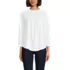 Women's 3/4 Sleeve Cotton Slub Lace Trim Top, Front