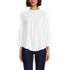 Women's Petite 3/4 Sleeve Cotton Slub Lace Trim Top, Front