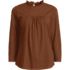 Women's 3/4 Sleeve Cotton Slub Lace Trim Top, Front