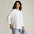 Women's 3/4 Sleeve Cotton Slub Lace Trim Top, alternative image