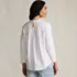 Women's 3/4 Sleeve Cotton Slub Lace Trim Top, Back
