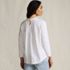 Women's Petite 3/4 Sleeve Cotton Slub Lace Trim Top, Back
