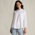 Women's Petite 3/4 Sleeve Cotton Slub Lace Trim Top, Front