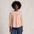 Women's 3/4 Sleeve Cotton Slub Lace Trim Top, Front