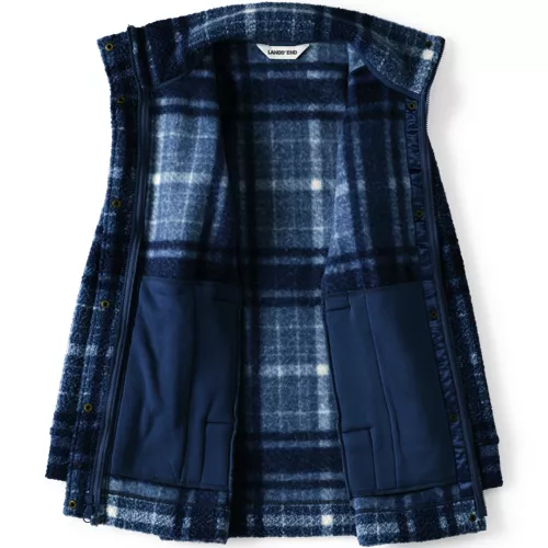 Women's Print Boucle Fleece Coat, alternative image