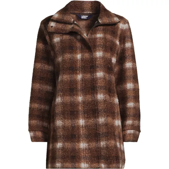 Women's Print Boucle Fleece Coat - primary
