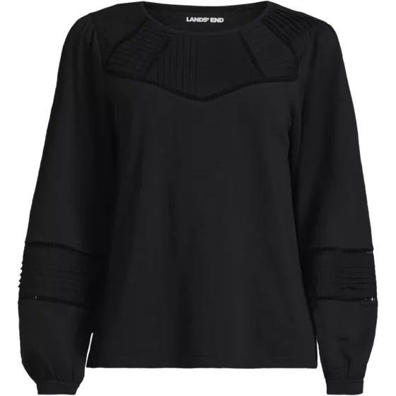 Women's Long Sleeve Slub Pintuck Top - primary