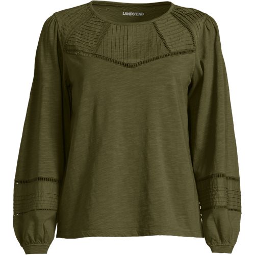 Women's Long Sleeve Slub Pintuck Top - image 4