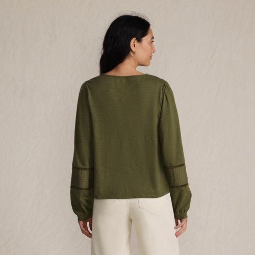 Women's Long Sleeve Slub Pintuck Top - image 2