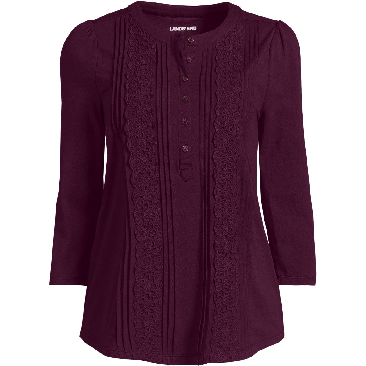 Women's 3/4 Sleeve Lightweight Jersey Embellished Top