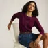 Women's 3/4 Sleeve Lightweight Jersey Embellished Top, alternative image