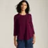 Women's 3/4 Sleeve Lightweight Jersey Embellished Top, Front