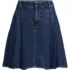 Women's Lightweight Denim Mid Rise Pleated Above the Knee Skirt, Front