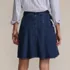 Women's Lightweight Denim Mid Rise Pleated Above the Knee Skirt, Back