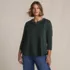Women's Plus Size 3/4 Sleeve Lightweight Jersey Embellished Top, Front