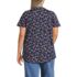 Women's Plus Size Slub Flutter Sleeve Lace Trim Notch Neck Tunic Top, Back