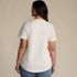 Women's Plus Size Slub Flutter Sleeve Lace Trim Notch Neck Tunic Top, Back