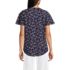 Women's Slub Flutter Sleeve Lace Trim Notch Neck Tunic Top, Back