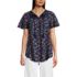 Women's Slub Flutter Sleeve Lace Trim Notch Neck Tunic Top, Front