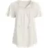 Women's Plus Size Slub Flutter Sleeve Lace Trim Notch Neck Tunic Top, Front