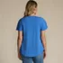 Women's Slub Flutter Sleeve Lace Trim Notch Neck Tunic Top, Back