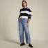 Women's Plus Size Recover High Rise Barrel Leg Ankle Jeans, alternative image