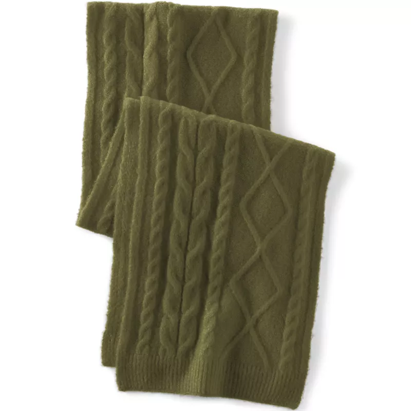Women's CashTouch Cable Knit Scarf, Front