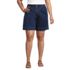 Women's Plus Size Soft Denim High Rise 7" Pleated Trouser Shorts, Front