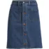 Women's Soft Denim Mid Rise Button Through Above the Knee Skirt, Front