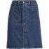 Women's Soft Denim Mid Rise Button Through Above the Knee Skirt, Front