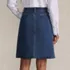 Women's Soft Denim Mid Rise Button Through Above the Knee Skirt, Back