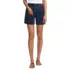 Women's Soft Denim High Rise 7" Pleated Trouser Shorts, Front