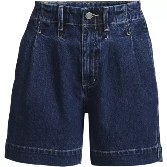 Women's Plus Size Soft Denim High Rise 7" Pleated Trouser Shorts - primary