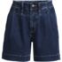 Women's Soft Denim High Rise 7" Pleated Trouser Shorts, Front