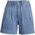 Women's Soft Denim High Rise 7" Pleated Trouser Shorts, Front