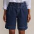 Women's Soft Denim High Rise 7" Pleated Trouser Shorts, Front