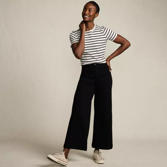 Women's Recover Denim High Rise Patch Pocket Extra Wide Leg Crop Jeans - primary