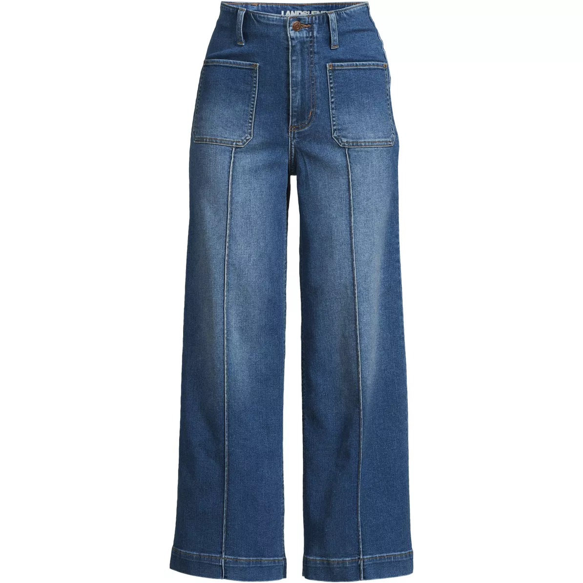 Women's Recover Denim High Rise Patch Pocket Extra Wide Leg Crop Jeans