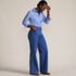Women's Soft Denim High Rise Wide Leg Braided Jeans, alternative image