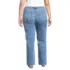 Women's Plus Size Soft Denim Mid Rise Relaxed Straight Leg Embroidered Jeans, Back