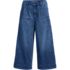 Women's Denim Mid Rise Wide Leg Culotte Jeans, Front