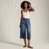 Women's Denim Mid Rise Wide Leg Culotte Jeans, alternative image