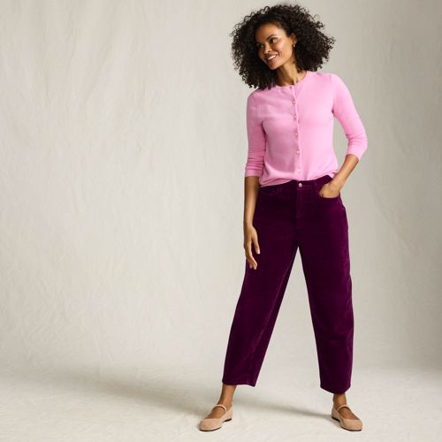 Women's Brushed Flannel Mid Rise Wide Leg Trousers
