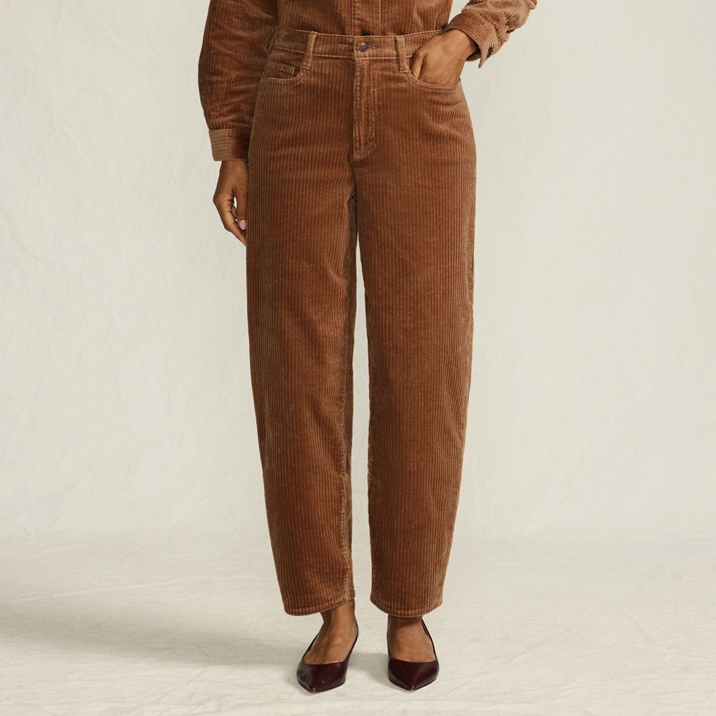 Women's Corduroy High Rise Barrel Leg Ankle Pants | Lands' End