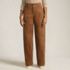 Women's Corduroy High Rise Wide Leg Top Stitch Trousers, Front