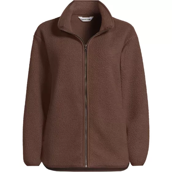 Women's Plus Size Cozy Sherpa Full Zip Fleece Jacket - primary
