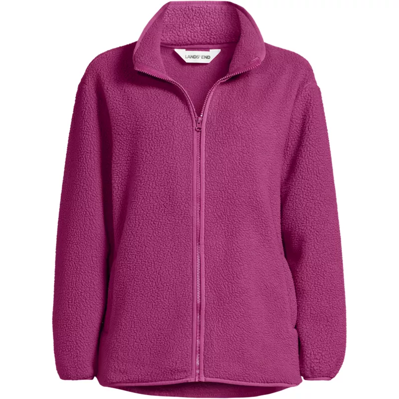 Women's Cozy Sherpa Full Zip Fleece Jacket, Front