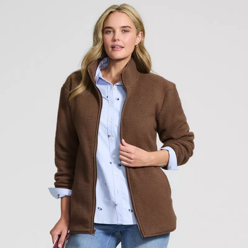 Women's Cozy Sherpa Full Zip Fleece Jacket, alternative image