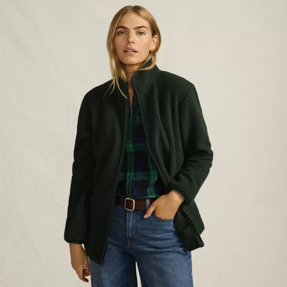 Women's Cozy Sherpa Full Zip Fleece Jacket - primary